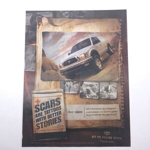 Toyota Tacoma Print Ad Vintage 90s Automotive Magazine Y2K Truck Advertising